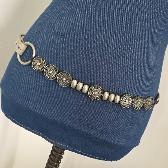 Grey and Silver Boho Adjustable Belt - Picture 1 of 11